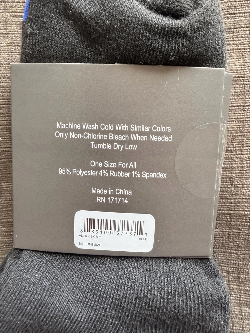 NWT Von Dutch 3 Pack Men's Crew Socks Blue Black Checkers and Flames One size